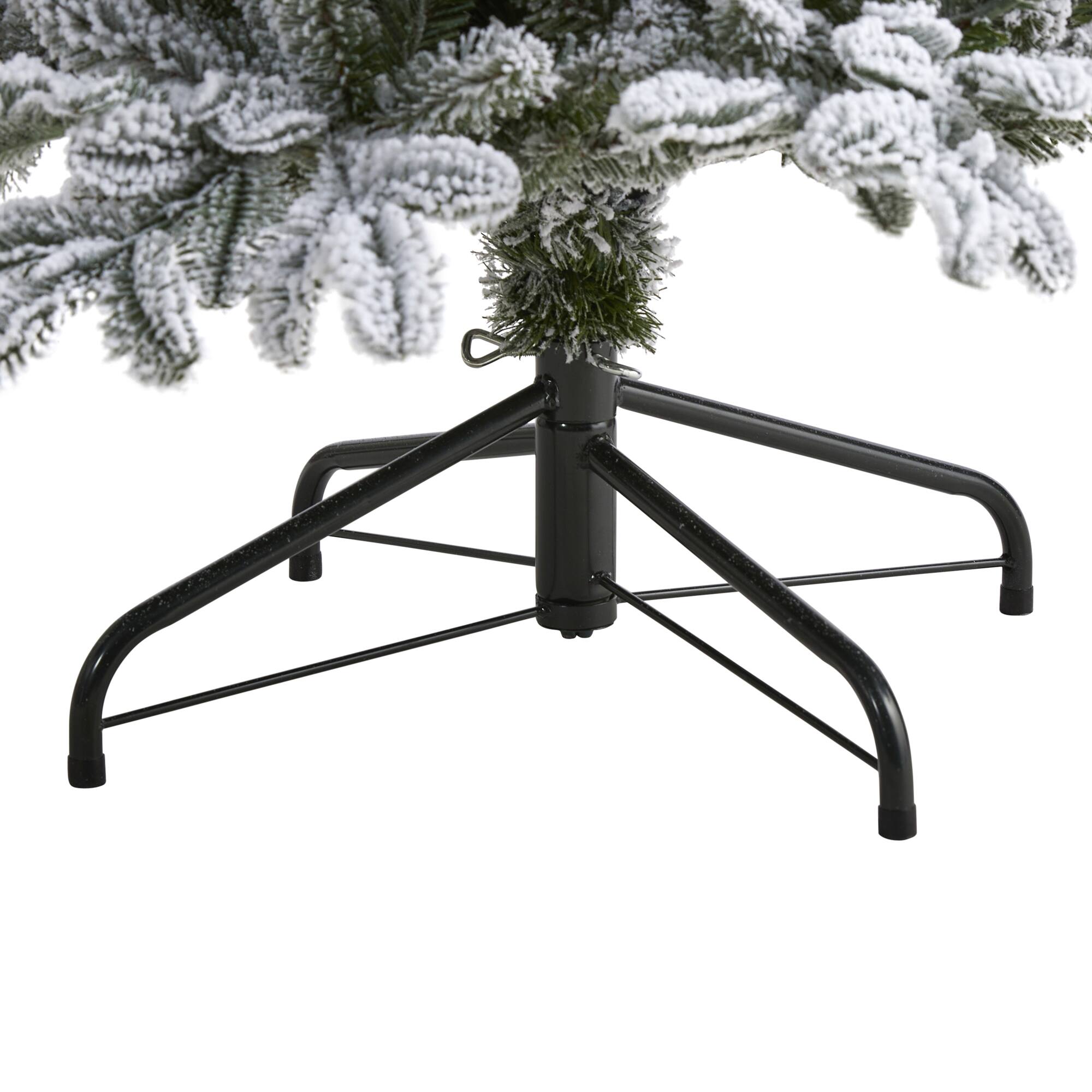 7ft. Pre-Lit Flocked North Carolina Fir Artificial Christmas Tree with Warm White Lights